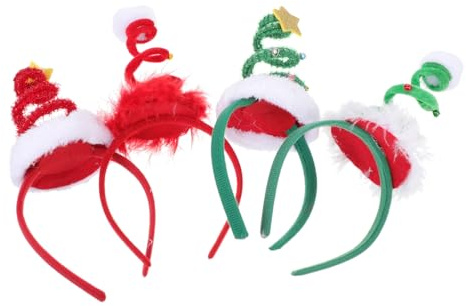 TIDTALEO 4 Pièces Serre-tête de Noël Garçon Fille avec Décorations de Printemps Accessoire de Fête pour Garçon et Fille Bandeau Cheveux Élément de Costume Noël