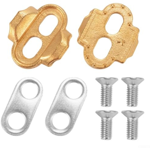 Eggbeater Compatible Pedal Cleats Brass Construction Locking Plate Type for Road and Off-Road Cycling