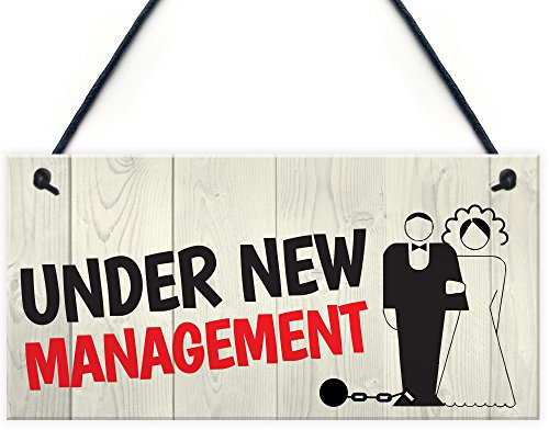 Red Ocean Under New Management Novelty Wedding Night Decoration Hanging Plaque Sign Gift