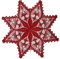Stern gehäkelt 42cm rot Tischdecke Tischwäsche Zierdecke Weihnachten Baumwolle
