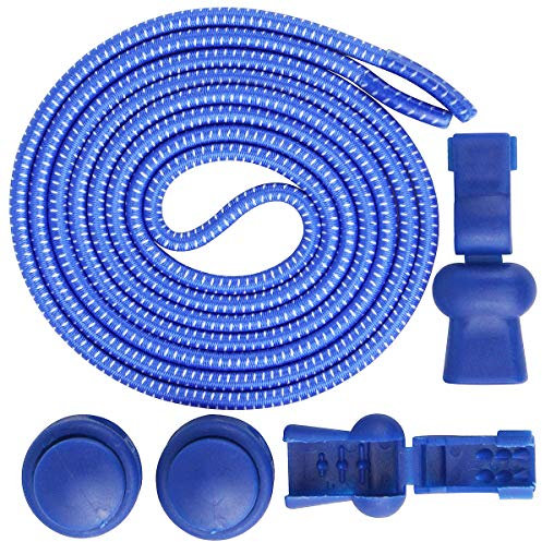 wealsex - Cordones elásticos autobloqueantes, sin cordones, sin lazos, para zapatillas deportivas, running, triatlón, adultos y niños, Azul (azul), 100