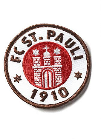 FC St. Pauli Aufnäher, Patch Logo 5 cm farbig - plus Aufkleber Wir lieben Fußball