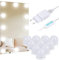 Anpro Luces LED Kit con 10 Bombillas regulables,3 Modos Ajustable de Color,Luz Espejo Maquillaje,Tocador, Baño,Regalo para Fiesta,Cumpleaños,Aficionados de Maquillarse