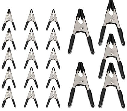Amazon Basics 20 unità morsetti a molla in acciaio: 15 unità da 1,91 cm, 5 unità da 2,54 cm, Nero/Argento