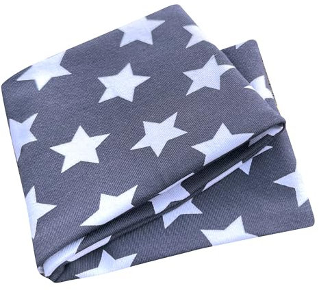 Wollhuhn ÖKO Kinder/Jungen/Mädchen Cooles Elastisches Stirnband/Haarband Bequem Zweilagig Jersey Oder Fleece Viele Motive 21215152 (Sterne Grau/Weiß)