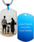 MeMeDIY Personalisierte Hundemarke Anhänger Halskette Gravur Text/Farbbild für Männer Frauen Gedenk Edelstahl Schmuck. Bündel mit verstellbarer Kette, Schlüsselbund, Schalldämpfer. (Blau Farbe)