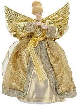 Toyland® Angelo sulla cima dell'albero da 21 cm (8) - Decorazioni per l'albero di Natale (ORO)