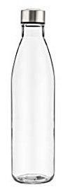 Aquazu Botella de Cristal con Tapón de Acero Inoxidable. Capacidad 65 Cl.