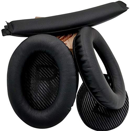 misodiko Ersatz-Kopfbandpolster und Ohrpolster für Bose Quiet Comfort 25 35 (QC25 QC35) und QuietComfort 35 II (QC35ii) Kopfhörer, Reparaturteile Stirnband und Ohrpolster mit Matten – Schwarz