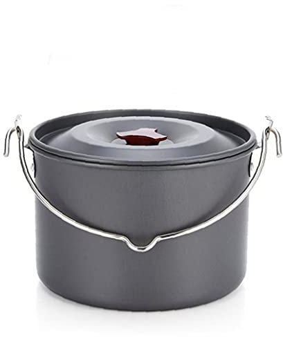 Camping Hanging Pot Cookware Picnic Campfire Large Lightweight Aluminum for 5-6 People Travel Hiking Outdoor