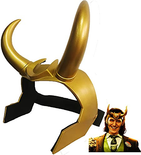 LePyCos Loki Helm mit Hörnern Loki Serie Krone Maske Cosplay Halloween Party Kostüm Karneval Maskerade Requisiten (PVC)