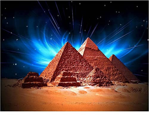 YSCOLOR Diamant Painting 5D DIY Diamant Malerei Pyramide von Ägypten Voller Rundbohrer Mosaik Diamant Stickerei Display Himmelsansicht Kreuzstich 30X40cm