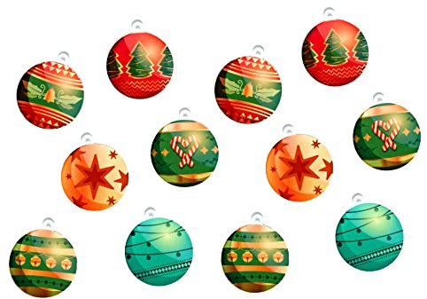ORIGAMA ® - Set Palline di Natale - Decorazioni di Design per Albero di Natale - Kit x12pz - Altissima Qualità per Addobbi Decorativi di Natale - Dimensioni 8x10cm (Classic)