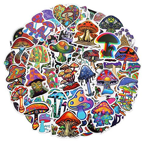 cobee Pilz-Aufkleber, 100 Stück, niedlicher Pilz-Graffiti, wasserdicht, Cartoon-Aufkleber, Laptop-Wasserflaschen, Aufkleber, Cartoon-Aufkleber für Computer, Telefon, Gitarre, Skateboard, mehrfarbig, 5