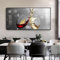 KADING Drucke und Poster Abstraktes Rotweinglas Leinwand Gemälde Esszimmer Küche Wand Moderne Heimdekoration Wandkunst Bilder 72x35cm(28x14in) mit Rahmen