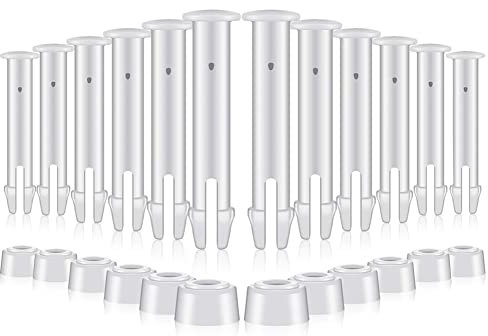 Cymwer Lot de 12 broches de rechange pour piscine Intex, attelles en plastique et joints de rechange pour pièces de piscine rondes en métal Intex