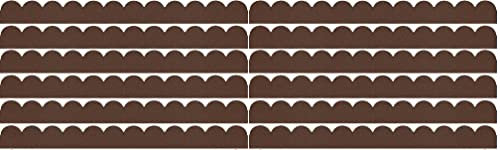 Garden Gear Flexi Curve Border Scallop Flexible Edging Stone Effect Eco Friendly Recycled Rubber Small Brick Edging in Grey or Earth (Earth x12)