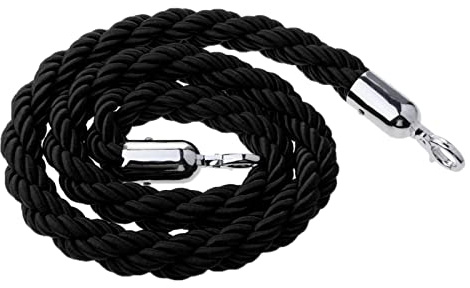 Baoblaze Cord Personen Absperrseil Personenleitsystem Absperr 1,5m -Seil, Schwarz