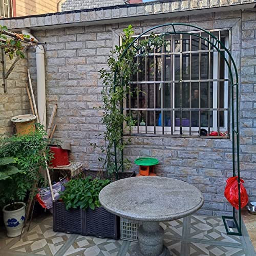 Arche Jardin Aluminium Largeur, Arche À Rosiers Métal, Filet À Plantes Grimpantes, Filet de Treillis, pour Récolte de Concombres, Légume, Vignes, Plantes Grimpantes,Vert,120x220x40CM