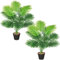 LOMOHOO Lot de 2 palmiers artificiels en pot pour intérieur et extérieur - 53,3 cm - Décoration moderne pour la maison, le bureau, la pendaison de crémaillère