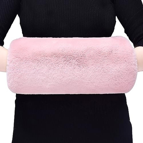 Handmuff Damen, Rosa Hand Warmer Muff Winter Arm Warmers Dicken Muffs mit weichem Pelz Futter Weiche Handgelenkwärmer Geschenk für Mädchen Frauen Schwester Mutter und Oma (35*20cm/13.7*7.8inch)