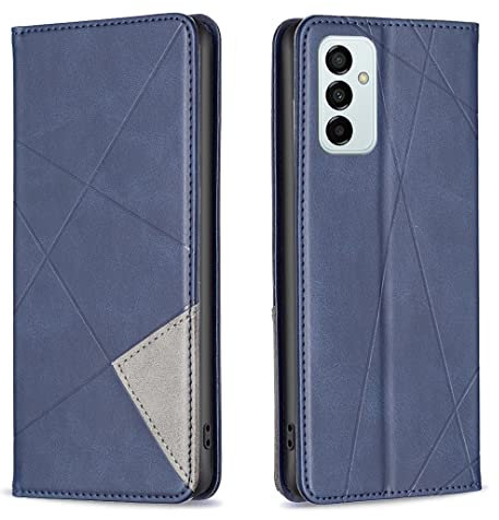 Posanter Coque pour Samsung Galaxy M23 5G, Housse Portefeuille en Cuir Etui de Protection avec Slim TPU Silicone Bumper Antichoc Magnétique Flip Case, Porte Cartes avec Fonction Support Cover (Bleu)