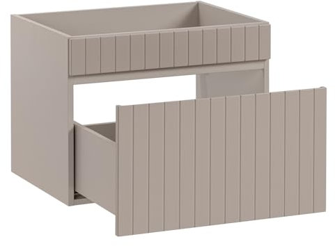 Lomadox Waschbeckenunterschrank 60 cm Auszug Kaschmir B/H/T ca. 60/46/45,6 cm