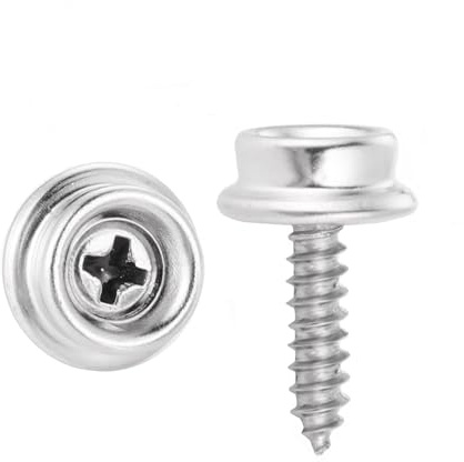 Stainless Steel Screws Marine Grade Boat Snaps for Boat Cover, Snap Screw Stud, Canvas Snaps 3/8Socket with Stainless Steel5/8Screw, Made of high-Quality Materials, for Saltwater Environments-50pcs