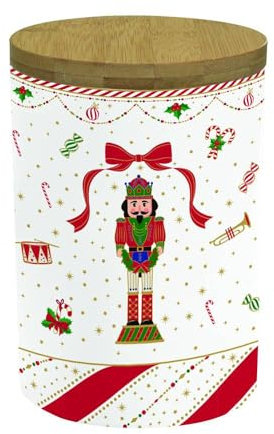 Easy Life Biscottiera barattolo di natale in porcellana con soldato schiaccianoci vintage Nutcracker Twist h16 cm