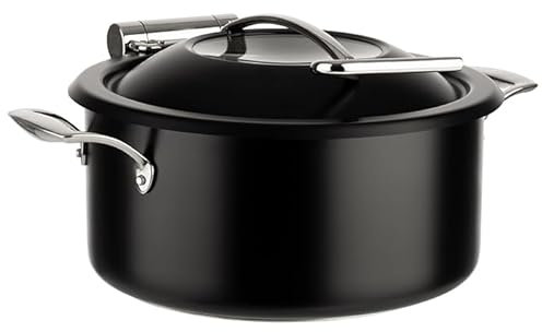 APS 12338 Chafing Dish, 4 pezzi, Ø 30,5 cm, altezza 17,5 cm, acciaio inox 18/8, nero