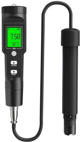 YIYEGO Messgerät für Gelösten Sauerstoff mit Elektroden-Füllflüssigkeit, Professioneller Digitaler Analysator für Gelösten Sauerstoff 0.0-40.0 mg/l 0.0-40.0 mg/l für Aquarium, Aquakultur
