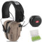 HEARMOR Electronic Shooting Gehörschutz mit Praktischer Aufbewahrungskoffer, Sound Amplification Noise Reduction Gehörschutz Ohrenschützer für Gun Range Jagd, Sand