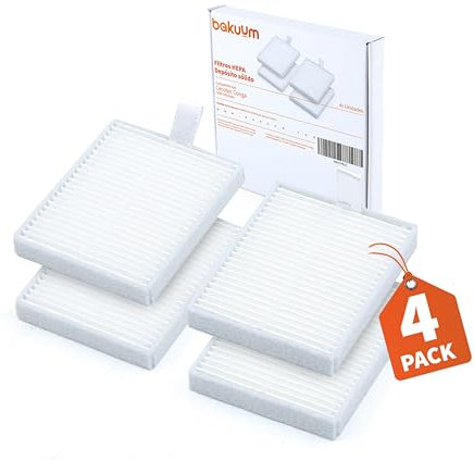 BAKUUM Pack 4 Filtros HEPA, para Cecotec Conga 7490 Ultimate. Pack repuestos y Accesorios para Robot Aspirador