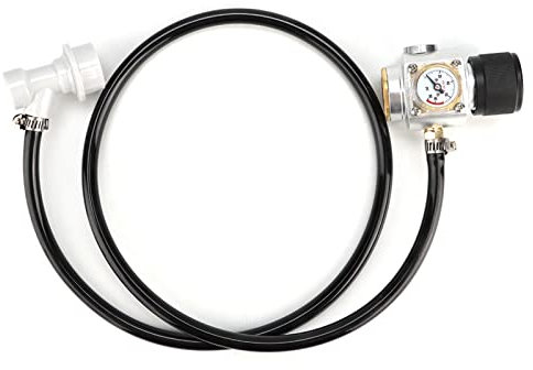 Xcello Kit De Mini Régulateur De Gaz CO2 0-90PSI avec Assemblage De Conduite De Gaz 5/16 Pouces, Manomètre Idéal pour Les Bouteilles Sodastream