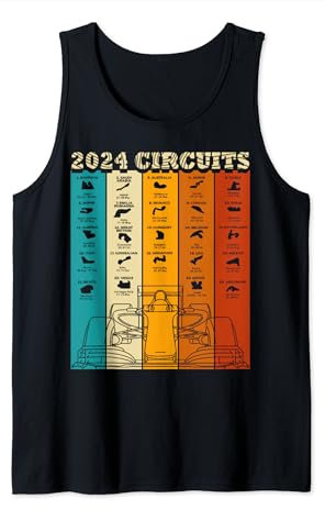 Formel Zeitplan Kalender 2024 Rennstrecken Rennwagen Tank Top