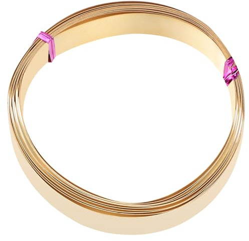 PATIKIL Alambre Plano de Latón, 1 Rollo de 30 Calibres/0.25x18mm Diámetro 3m/9.84ft Alambre Plano Flexible para Manualidades de Joyería, Hacer Pendientes, Bisutería, Latón