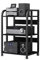 audio rack hifi regal Bodenständer Für Stereoanlagen Und Ständer Auf Rädern - 79/100 Cm Hoch, Heim-Stereo-Rack-Komponenten-System Audio-Video-Gerätehalter Mit Höhenverstellbarem Holzregal, Metallrahme