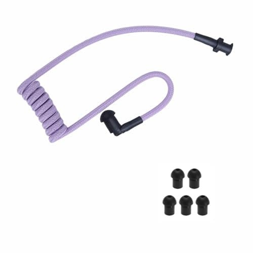 stdgove Radio Earpiece Accessories Acoustic Coil Tube Kinitted Fabric Nylon Moisture-Resistant Replacement with Ear Piece Tips (Purple)
