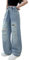 Rolanko Mädchen Jean Hosen Loch Denim Blau Jeans, Vintage Hose mit weitem Bein für Kinder Fit, Ripped Holes, Größe: 11-12 Jahre/160