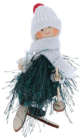 TOPBATHY Anhänger mit Ski-Puppen-Form Bezaubernde Puppen-hängefigur Kreative Weihnachtsdeko für Zuhause Schlafzimmer oder Baum