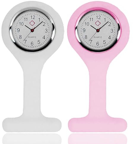 YSFVNP 2 Pcs Nurses Watch, Pocket Clock with Pin Fob Watch Easy to Carry Fob Watches for Health Care, Doctor, Paramedic