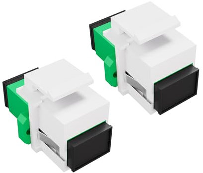 PNGKNYOCN SC/APC Fiber Optic Singlemode Coupler,2 Pack SC Fibre Optic Female to Female Panel Module Adapter for Patch Panels and Wall Plates Fiber Optic Cable Adapter (SC/APC)