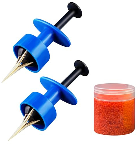 MiOYOOW Pellet Bait Bands, 2Pcs Pellet Bander Tools Fishing Lures Tools with 2mm 20000 Rubber Rings for Outdoor Fishing Bait
