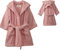PandaHome Accappatoio per bambini, per ragazzi e ragazze, in 100% cotone, vestaglia con cappuccio, ad asciugatura rapida, morbido, assorbente, 400 g/m², Colore: rosa., 3-4 Jahre