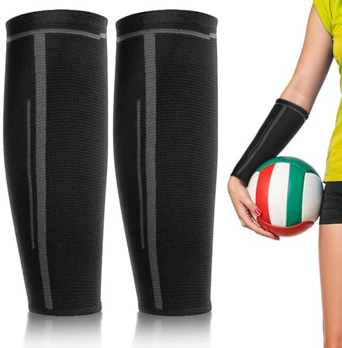 HJZHII 1 paire de manchons de compression pour volleyball, volleyball, volleyball, sport, avant-bras, avant-bras, manchons de compression pour femme, Noir , 21.9 cm