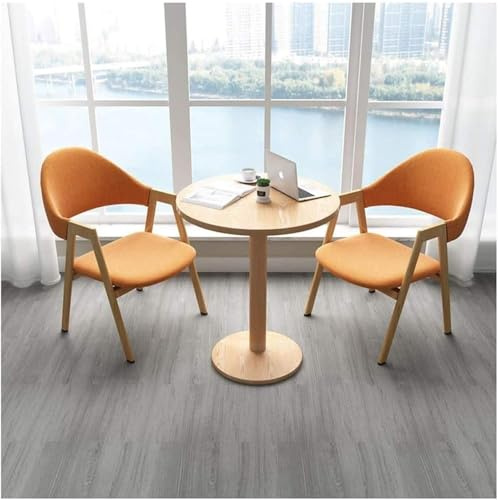 Büro Empfang Runder Tisch Moderner Kleiner Runder Tisch Büro Empfangstresen Und Stuhlkombination Balkon Wohnzimmer Arbeitszimmer Kino Besprechungsraum Lounge, Orange Color