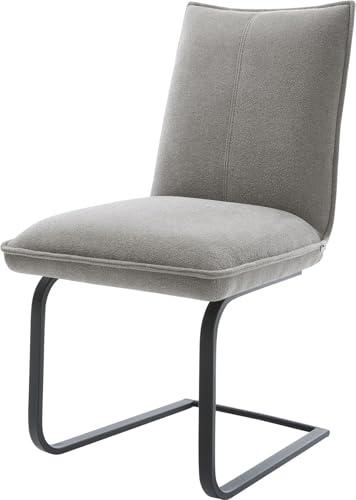 Schwingstuhl Lelio-Flex Freischwinger flach Schwarz Strukturstoff Soft Grau | Taschenfederkern