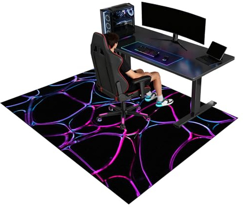 Gaming Chair Mat for Hard Floors, Anti Slip Gaming Rolling Chair Mat 100 x 120 cm Floor Protector Mat for Home Office Computer Desk Chair Mats for Carpet Protector Chair Mat Office Chair Floor Mat