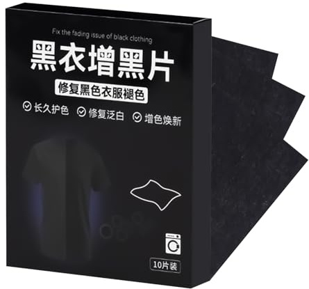 Tinte textil negro, 10 piezas, color intenso, hoja de oscurecimiento para ropa de algodón, para vaqueros de algodón sintético en la del hogar