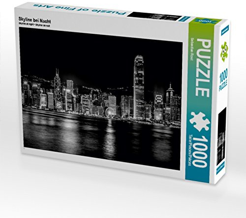 CALVENDO Puzzle Skyline bei Nacht | 1000 Teile Lege-Größe 64 x 48 cm Foto-Puzzle für glückliche Stunden